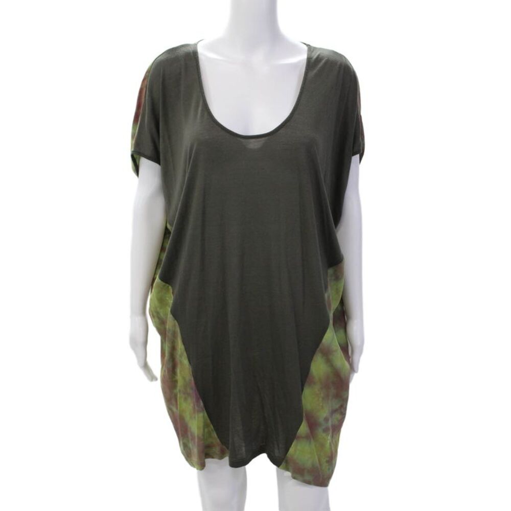 Graham & Spencer Women's Round Neck Sleeveless Basic T-Shirt Green Size L